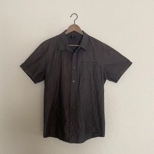 Oakley grey short sleeve button up shirt